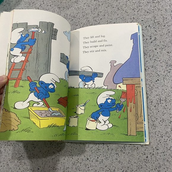 Vintage Book What Do Smurfs Do All Day? by Peyo 1983 Book Club Ed, Junk Journal - Picture 4 of 9